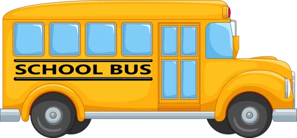 Vector Illustration Cartoon School Bus Isolated White Background — Stock Vector