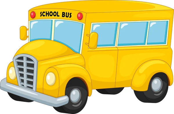 Vektor Ilustrasi Dari Bus Sekolah Kartun Terisolasi Pada Latar Belakang - Stok Vektor
