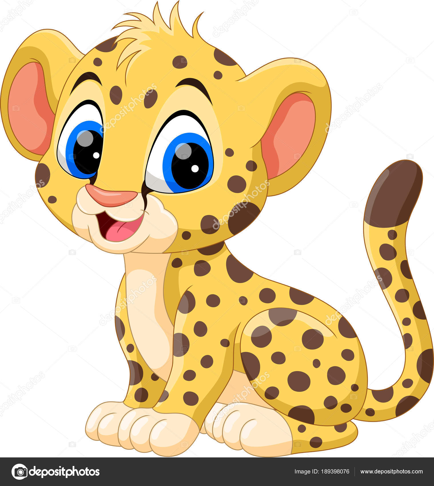 Cute Baby Cheetah Cartoon Stock Vector by ©irwanjos2 189398076