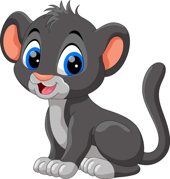 Niedlicher Baby Panther Cartoon — Stockvektor