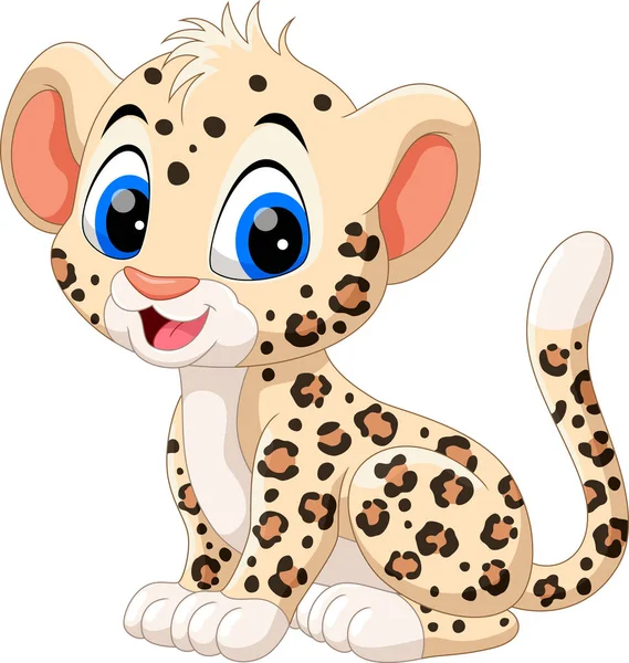 Cute Baby Leopard Cartoon — Stock Vector