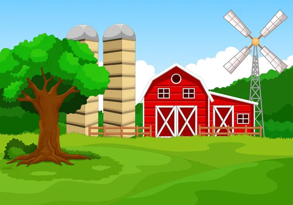 Ilustrace Pozadí Farmy — Stockový vektor
