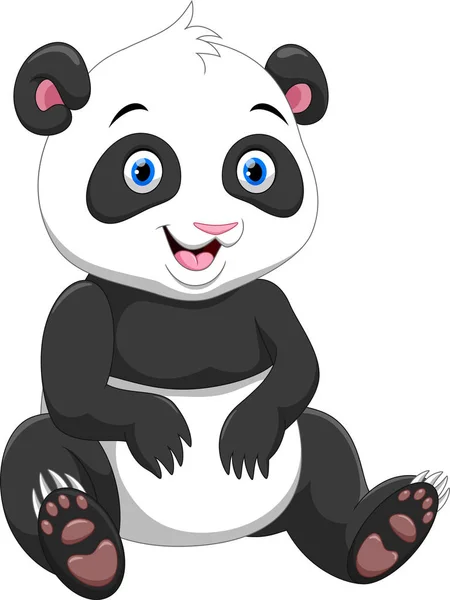 Cute Panda Cartoon Isolated White Background — Stock Vector