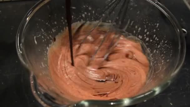 Brownie deeg maken — Stockvideo