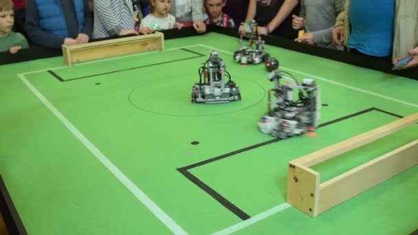 Robots playing football — Stock Video