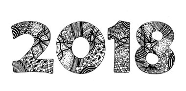 Handdrawn siyah ve beyaz 2018