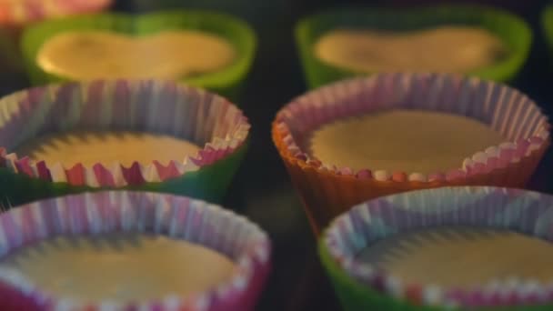 Timelapse of baking cupcakes — Stock Video