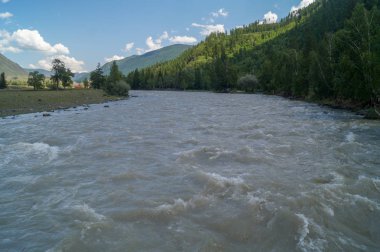 Fırtınalı dağ nehri. Nehir suyu dokusu