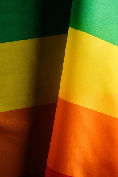 Close-up view of the LGBT pride flag. Concept of the Valentine day, freedom, equality — Stock Photo, Image