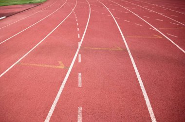 Kırmızı koşma parça Spor Stadyumu