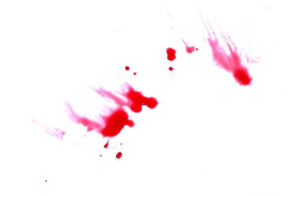 Bloed Vlekken Geïsoleerd Witte Achtergrond — Stockfoto