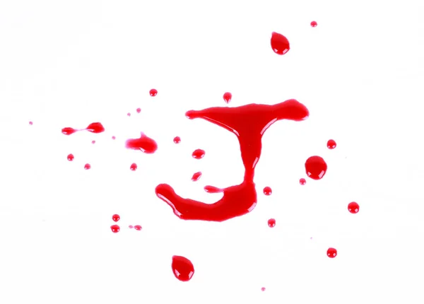 Кровавый Отпечаток Белом Фоне Буквами — стоковое фото
