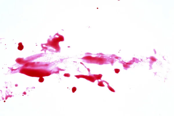 Manchas Sangue Isoladas Fundo Branco — Fotografia de Stock