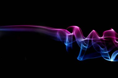 Siyah arkaplanda soyut duman illüstrasyonu