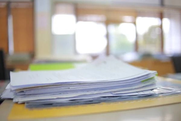 Paper Business Documents Unfinished Stacked Office Desk Archive Archive Analyzing — Stock Photo, Image