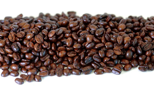 Roasted Chocolate Coffee Beans Close Shot Background — Stock Photo, Image