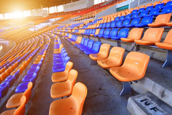 Stadiums and empty seats and have an orange light like the sun. — Stock Photo, Image