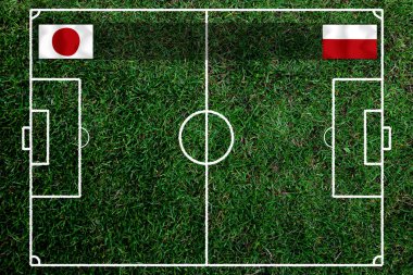 Ulusal Japonya ile Polonya arasındaki futbol kupası yarışması.