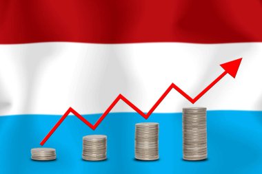 konsept grafik Ekonomik iyileştirme Finans ve bayrak arka planda muhasebe
