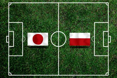 Ulusal Japonya ile Polonya arasındaki futbol kupası yarışması.