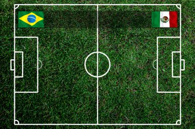 Ulusal Brezilya ile Meksika arasındaki futbol kupası yarışması.