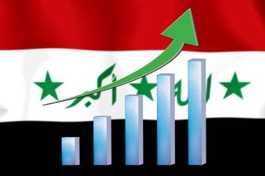 konsept grafik Ekonomik iyileştirme Finans ve bayrak arka planda muhasebe