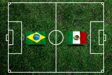 Ulusal Brezilya ile Meksika arasındaki futbol kupası yarışması.