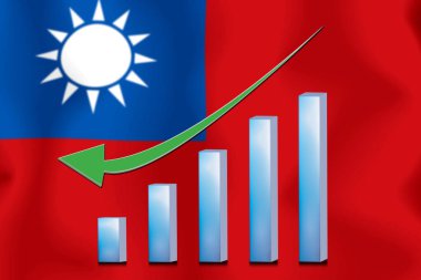 Konsept grafik Ekonomik düşüş Finans ve bayrak arkaplan muhasebe