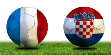 Ulusal Fransa ile Hırvatistan arasındaki futbol kupası yarışması.