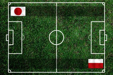 Ulusal Japonya ile Polonya arasındaki futbol kupası yarışması.