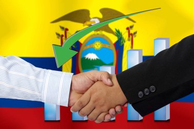 Arka plan olarak ANDORRA bayrağı ile el sıkışma veya sözleşme.