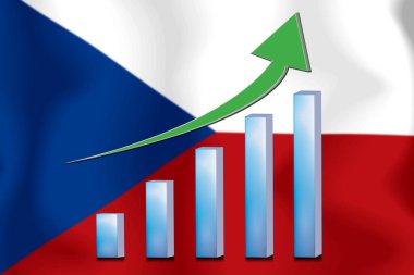 konsept grafik Ekonomik iyileştirme Finans ve bayrak arka planda muhasebe
