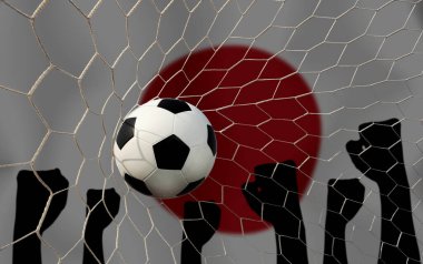 Japon bayrağı ve futbol topu