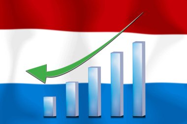 Konsept grafik Ekonomik düşüş Finans ve bayrak arkaplan muhasebe