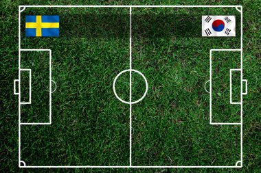 Ulusal Güney Kore ile İsveç arasındaki futbol kupası yarışması.