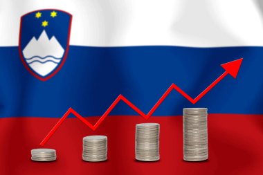 konsept grafik Ekonomik iyileştirme Finans ve bayrak arka planda muhasebe