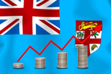 konsept grafik Ekonomik iyileştirme Finans ve bayrak arka planda muhasebe