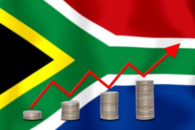 konsept grafik Ekonomik iyileştirme Finans ve bayrak arka planda muhasebe