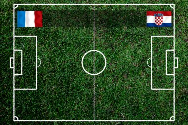 Ulusal Fransa ile Hırvatistan arasındaki futbol kupası yarışması.