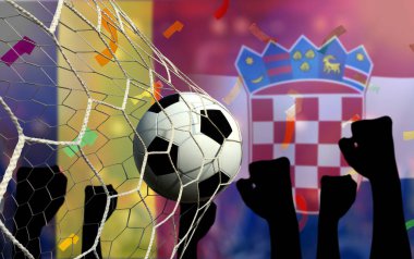 Ulusal Belçika ile Hırvatistan arasındaki Futbol Kupası müsabakası.