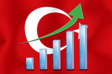 konsept grafik Ekonomik iyileştirme Finans ve bayrak arka planda muhasebe