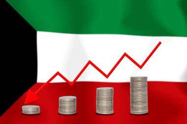 Konsept grafik Ekonomik düşüş Finans ve bayrak arkaplan muhasebe