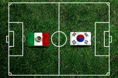 Ulusal Meksika ile Güney Kore arasındaki futbol kupası müsabakası.