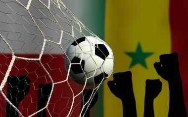 Ulusal Polonya ile Senegal arasındaki futbol kupası yarışması.