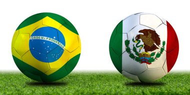 Ulusal Brezilya ile Meksika arasındaki futbol kupası yarışması.