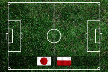 Ulusal Japonya ile Polonya arasındaki futbol kupası yarışması.