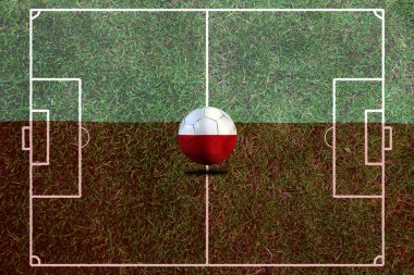 Polonya bayrağı ve futbol topu
