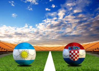 Ulusal Arjantin ile Hırvatistan arasındaki futbol kupası yarışması.