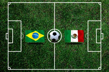 Ulusal Brezilya ile Meksika arasındaki futbol kupası yarışması.
