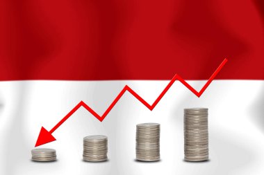 Konsept grafik Ekonomik düşüş Finans ve bayrak arkaplan muhasebe